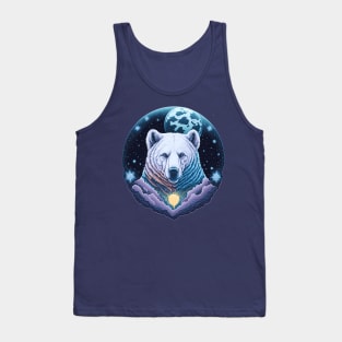 White Bear At Night Time Tank Top